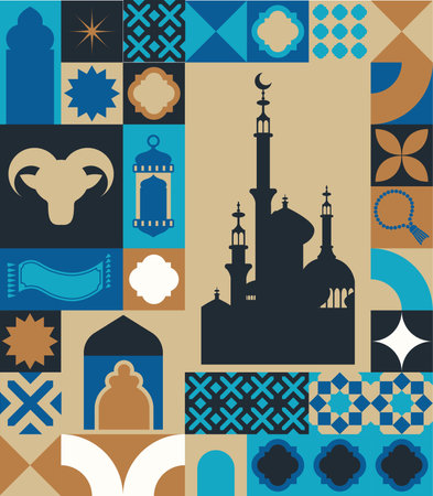 Eid Mosque Celebration Vector Layoutのイラスト素材