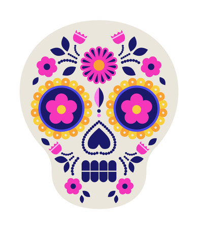 Decorative Day Dead Skull vectorのイラスト素材