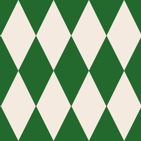 Diamond Geometric Pattern Green Beige