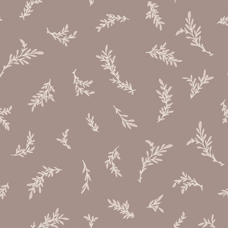 Soft Minimal Botanical Sprigs Patternのイラスト素材
