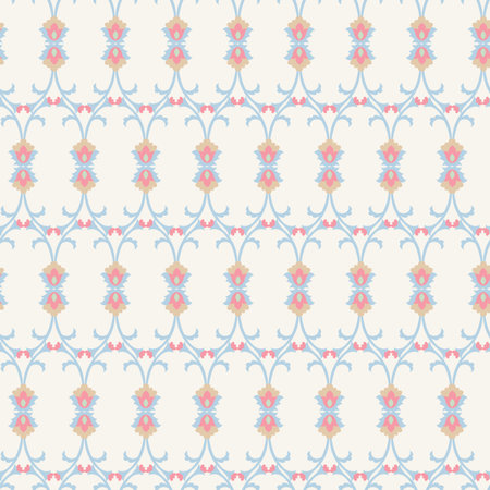 Delicate Pastel Floral Vine Winding Artのイラスト素材