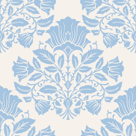 Navy Blue Striped Floral Medallion Designのイラスト素材