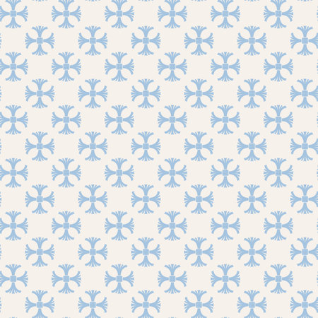 Classic Symmetrical Cross Floral Gridのイラスト素材