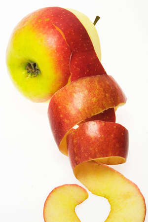 Red apple with twisted peel rings.
の写真素材