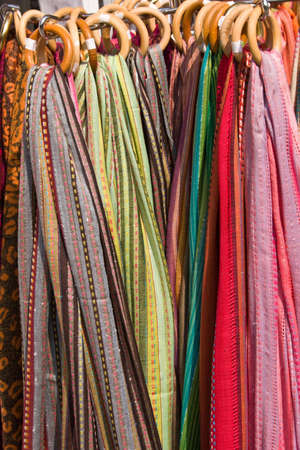 Colorful textile. Photo made on on Montmartre, Paris.の写真素材