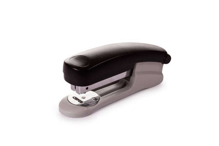 Black office stapler isolated on white background. の写真素材