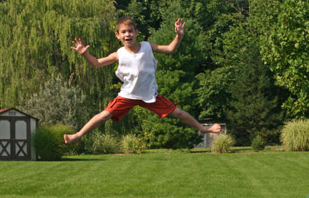 Boy Jumpingの写真素材