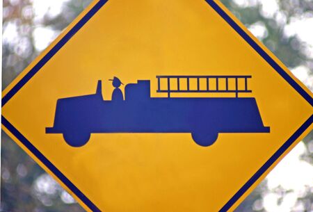 Fire Engine Signの写真素材