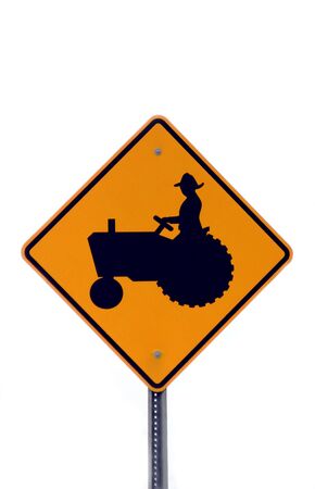 Tractor Sign on Whiteの写真素材