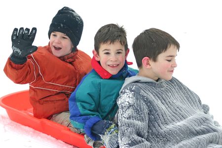 Boys Sledding