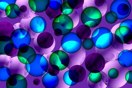 Purple Blue and Green Bubblesの写真素材