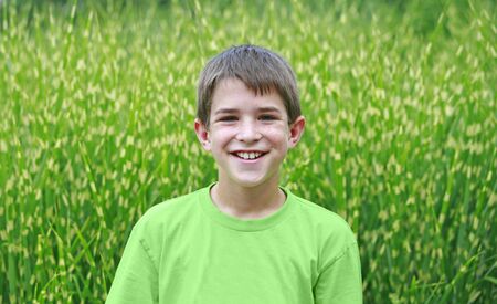 Boy in Greenの写真素材