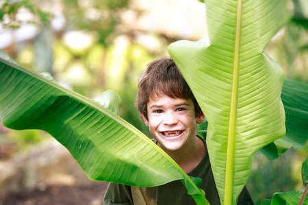 Boy in the Jungleの写真素材