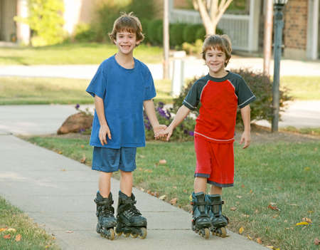 Boys Rollerblading