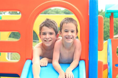 Two Boys Playingの写真素材