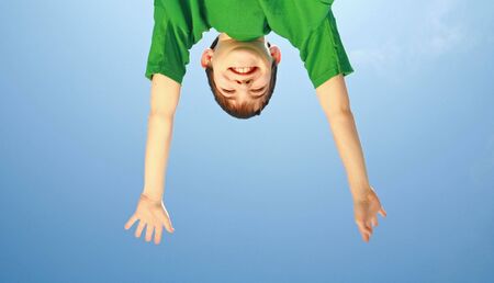 Boy Reaching for the Skyの写真素材