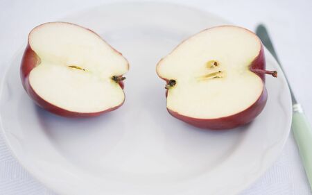 An Apple Sliced in Halfの写真素材