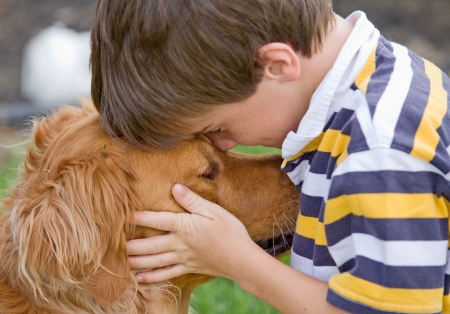 Little Boy Being Affectionateの写真素材
