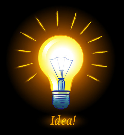 Hand drawn vector illustration of  Light bulb.のイラスト素材