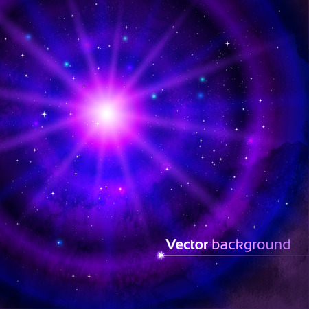 Vector background with concentric circles and outer space.のイラスト素材
