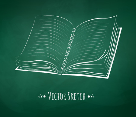 Chalkboard drawing of school notebook.のイラスト素材