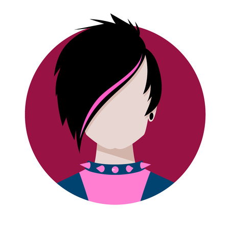 Vector illustration of emo avatar.のイラスト素材