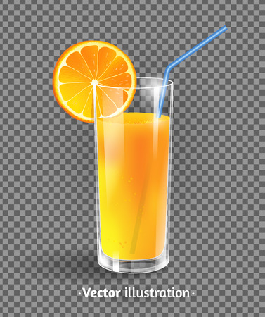 Vector illustration of glass of orange juice.のイラスト素材
