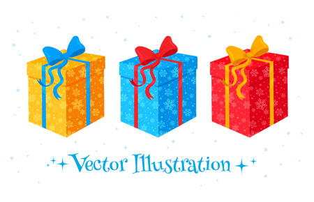 Vector set of gift boxes.のイラスト素材