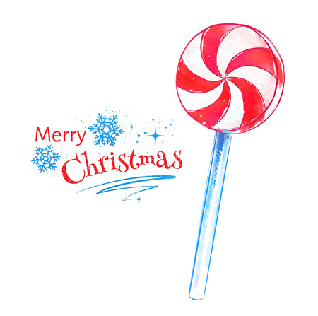 Vector watercolor sketch of candy.のイラスト素材