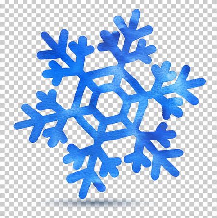 Vector watercolor illustration of snowflake.のイラスト素材