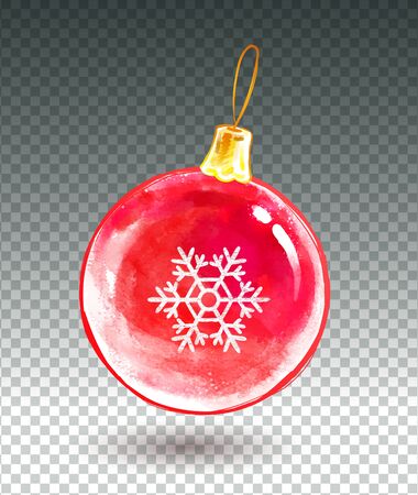 Vector watercolor illustration of Christmas ball.のイラスト素材