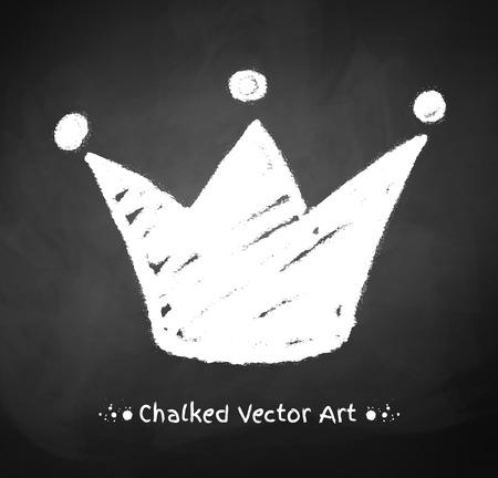Chalked crown on blackboard background.のイラスト素材