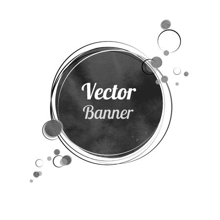 Vintage watercolor banner with circles.のイラスト素材
