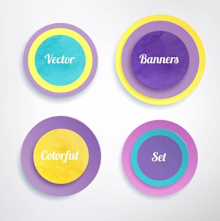 Vintage colorful grunge banners set.のイラスト素材