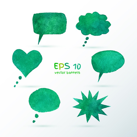Vector grunge watercolor bubble talks.のイラスト素材