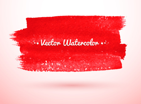Red watercolor brush stroke banner.のイラスト素材