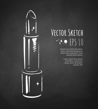 Chalked vector sketch of lipstick.のイラスト素材