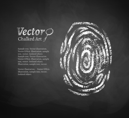 Vector chalkboard drawing of fingerprint.のイラスト素材
