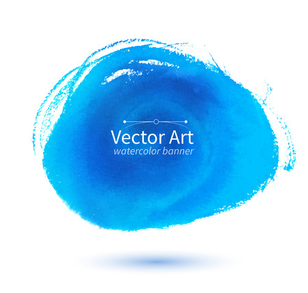 Vector watercolor blue hand drawn stain.のイラスト素材
