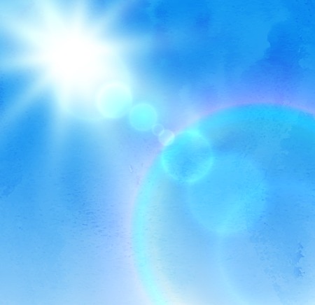 background with sunlight rays and blue sky.のイラスト素材