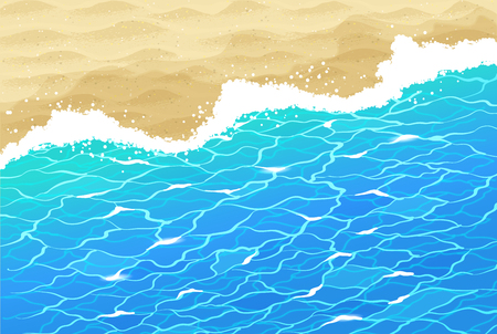background with sea surf, water ripple and beach sand.のイラスト素材
