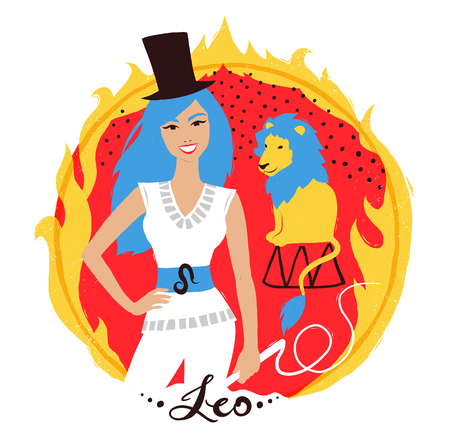Vector illustration of Leo zodiac sign.のイラスト素材