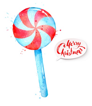 Vector Watercolor illustration of candyのイラスト素材