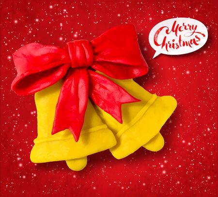 Vector plasticine figure of Christmas bellsのイラスト素材