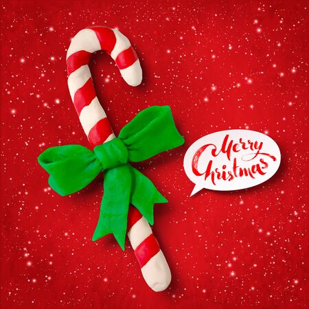 Vector plasticine illustration of Christmas candyのイラスト素材