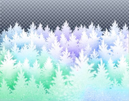 Winter landscape  with icy frozen spruce forestのイラスト素材
