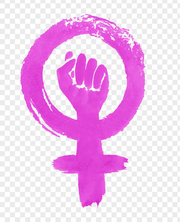 Hand drawn illustration of Feminism protest symbolのイラスト素材