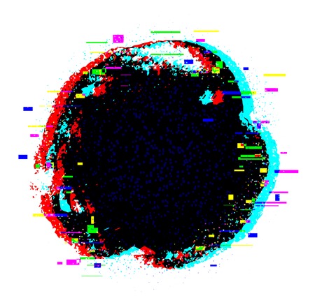 Hand painted banner with glitch effectのイラスト素材