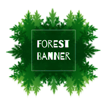 Green forest kaleidoscope frameのイラスト素材