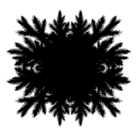 Frame with fir tree branchesのイラスト素材